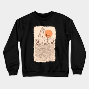 Orange sun cliffs Crewneck Sweatshirt